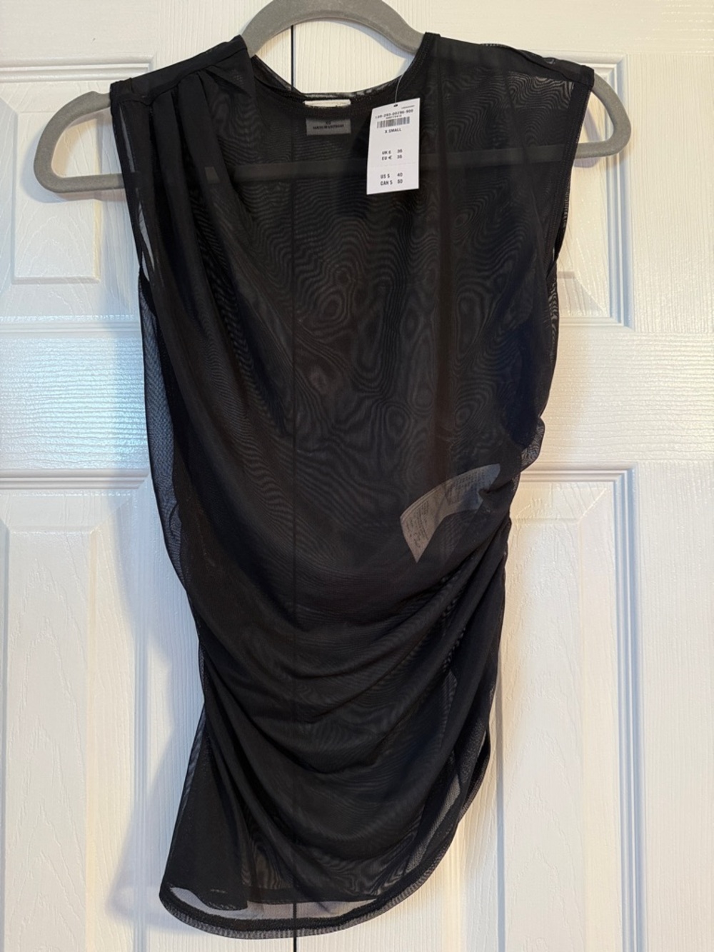 NWT Abercrombie & Fitch Black Sheer Draped Sleeveless Top